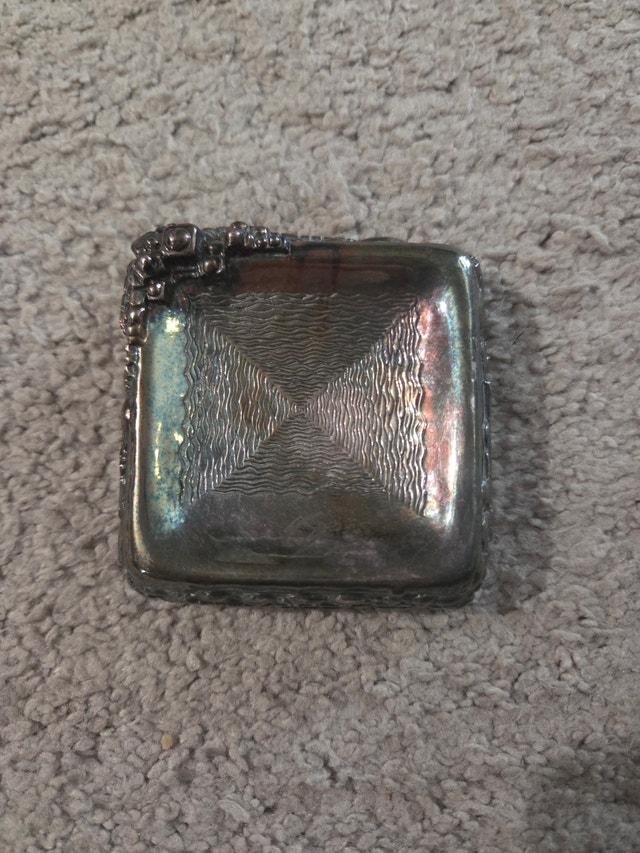 Rare Miriam Hirszowicz Silver Plated Matchbox Cover, 2.5", 100g