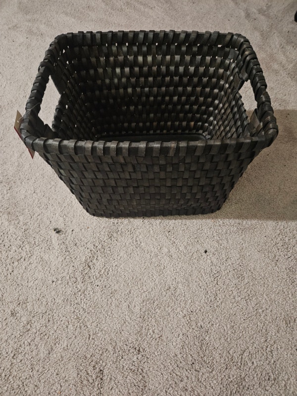 CANVAS Sanford Rectangular Flex Wood Basket, Black 15.7x13x10.6"