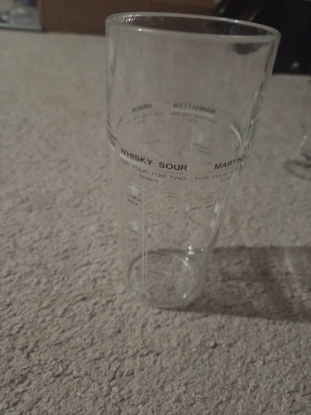 Vintage Mid-Century Cocktail Recipe Mixing Glass, MCM Barware - photo 3
