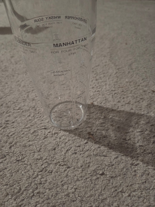 Vintage Mid-Century Cocktail Recipe Mixing Glass, MCM Barware - photo 4