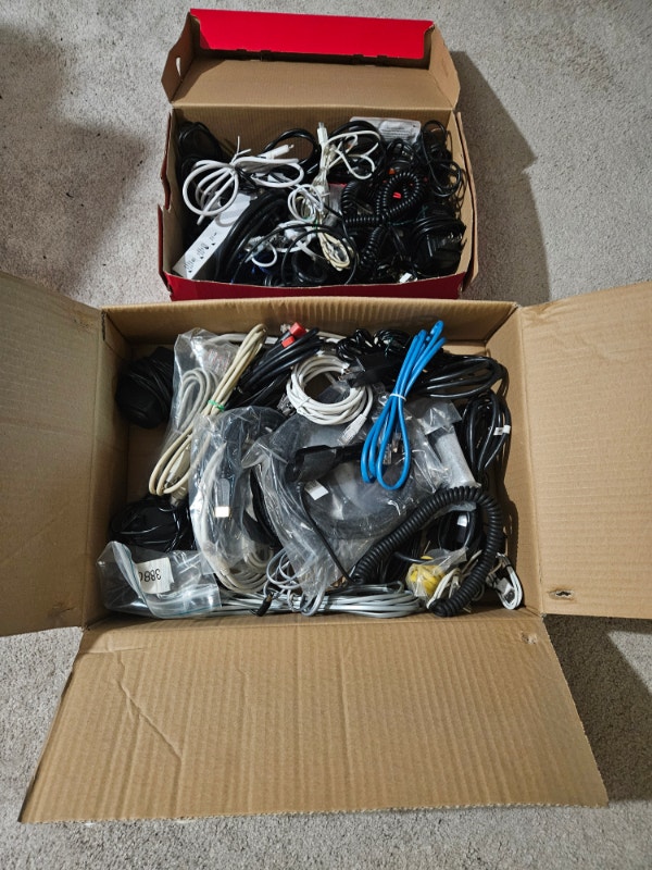 Various Cables & Chargers for TVs, Computers, Appliances