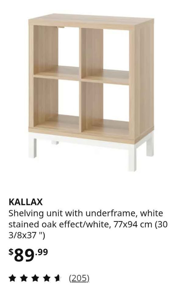Like new IKEA KALLAX shelving unit + base - photo 3