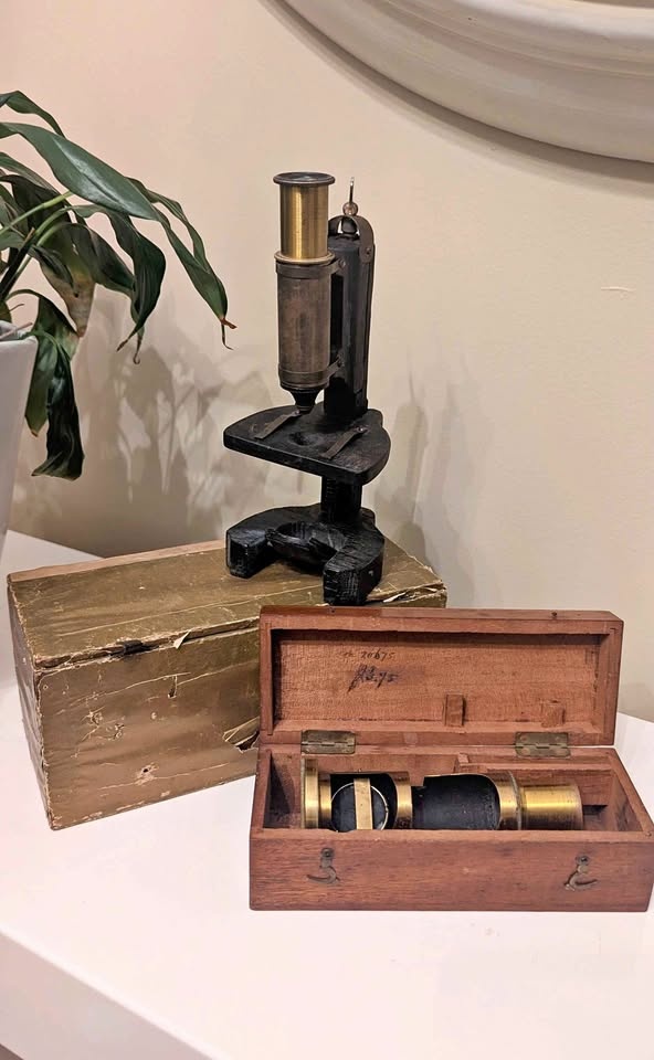 Antique Victorian Microscopes🔬 2-Piece Scientific Instrument Lot