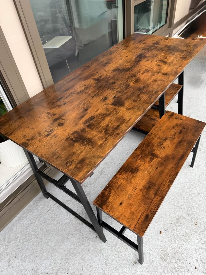 Modern Rustic Dining Set - Table & 2 Benches - photo 3