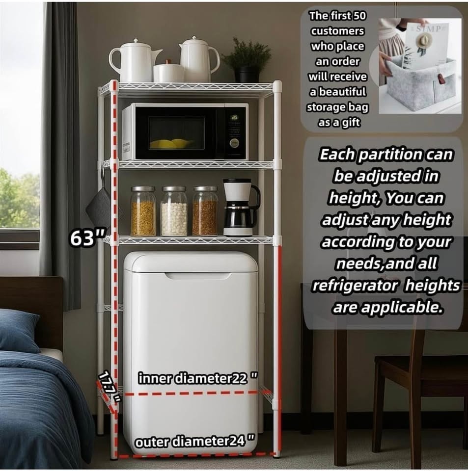 New Dorm Mini Fridge Stand with Storage (White) - photo 3