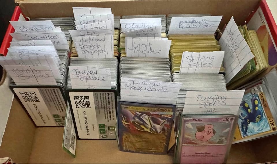 2820 Pokemon Bulk Cards + 2 Vintage Deck Boxes