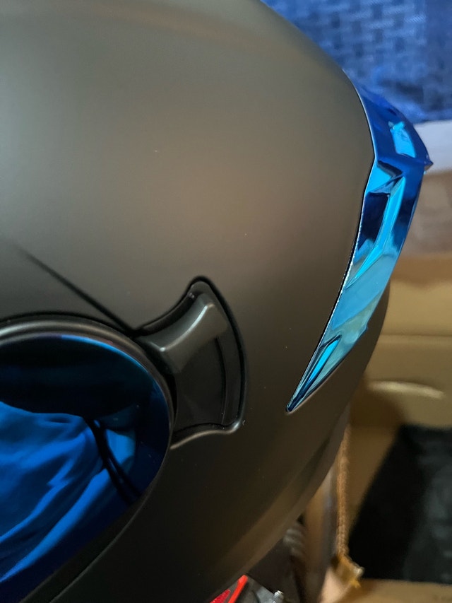Motorcycle Helmets, Crown Racing. Blue & Black - photo 4