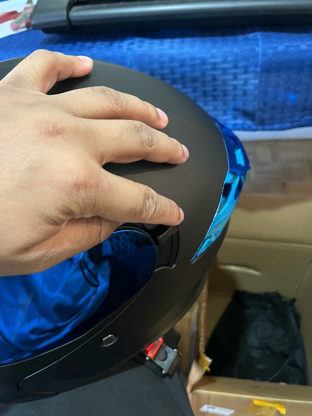 Motorcycle Helmets, Crown Racing. Blue & Black - photo 5