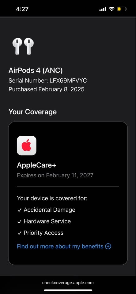 AirPods 4 (ANC) + AppleCare+ to Feb 2027 — Like New - photo 3