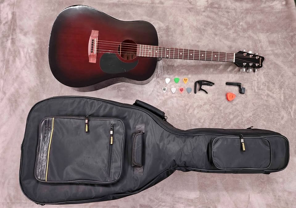 Samick Acoustic Guitar with Case and Accessories