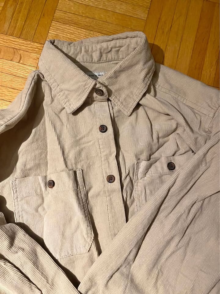 Button up corduroy over shirt