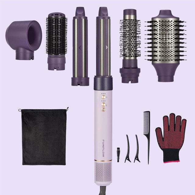 Funflow 6-in-1 Hair Styler & Ionic Dryer Brush + Auto Curl