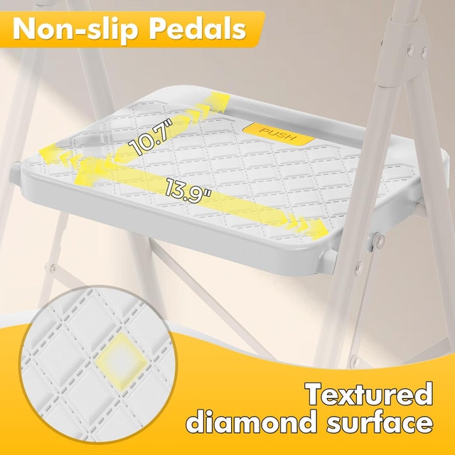 KINGRACK 4 Step Ladder Foldable, Heavy Duty Folding Step Stool - photo 3