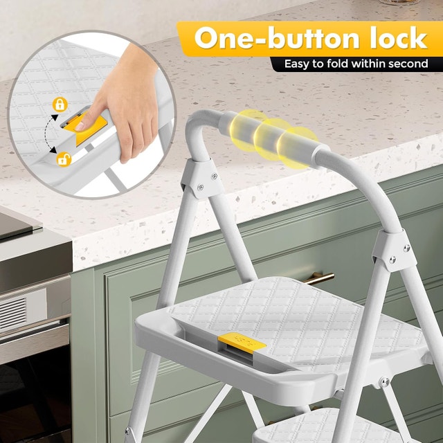 KINGRACK 4 Step Ladder Foldable, Heavy Duty Folding Step Stool - photo 4