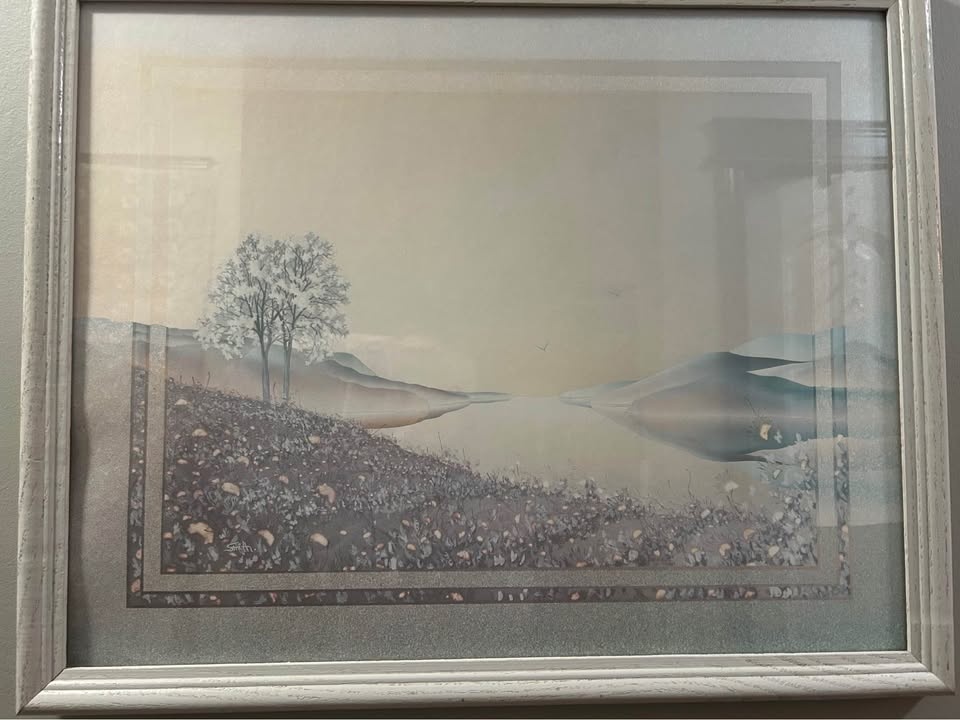 Vintage Framed Landscape Art Print - Large Neutral Wall Decor - photo 2