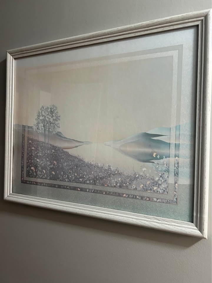 Vintage Framed Landscape Art Print - Large Neutral Wall Decor - photo 3