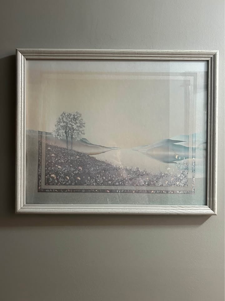 Vintage Framed Landscape Art Print - Large Neutral Wall Decor - photo 4