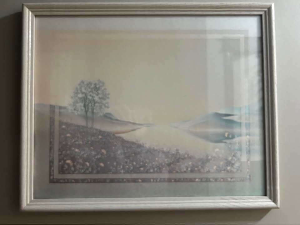 Vintage Framed Landscape Art Print - Large Neutral Wall Decor - photo 5