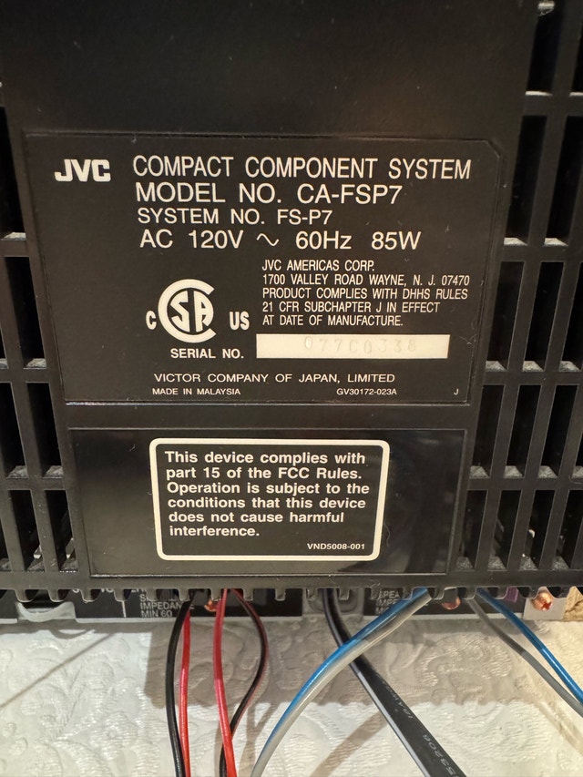 JVC mini stereo system - model FS-P7 - photo 4
