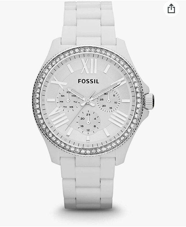 Fossil Cecile White Resin Watch with Crystals