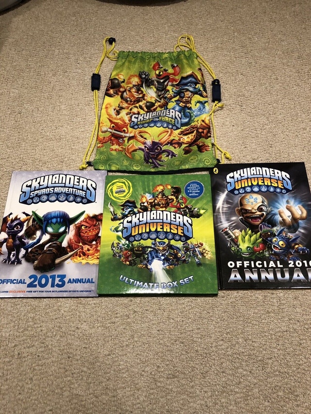 Skylanders Books and Drawstring Bag