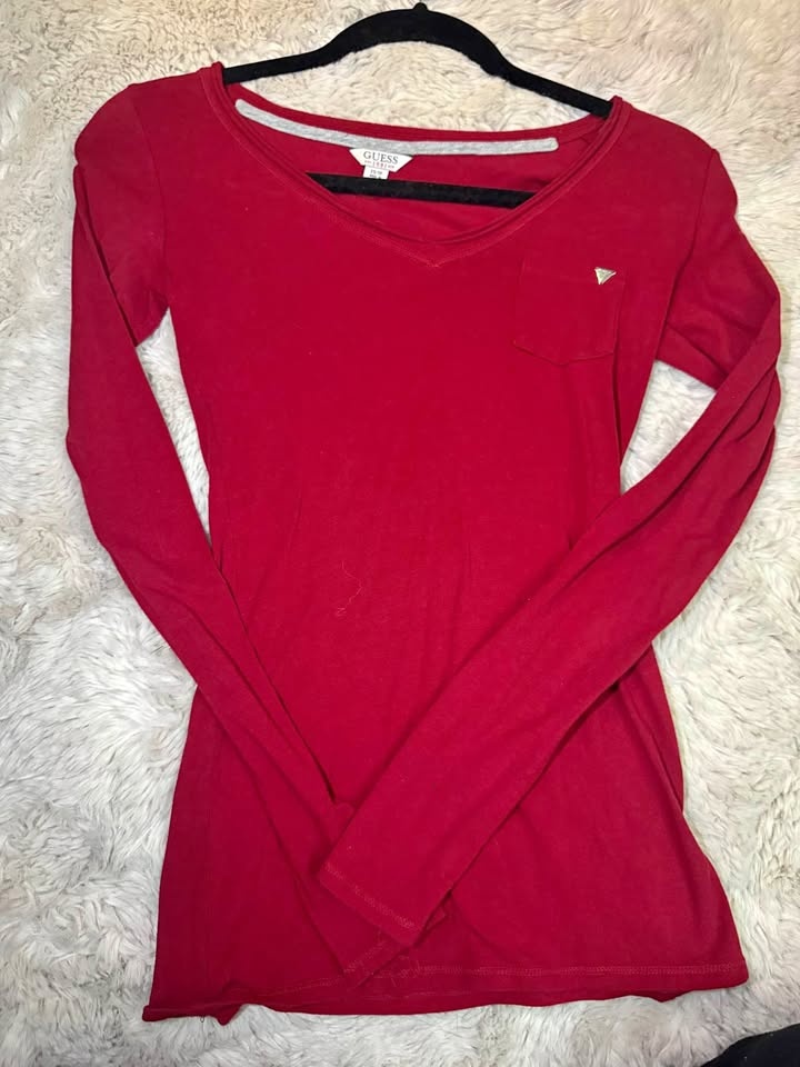 Red Y2k Guess Long Sleeve