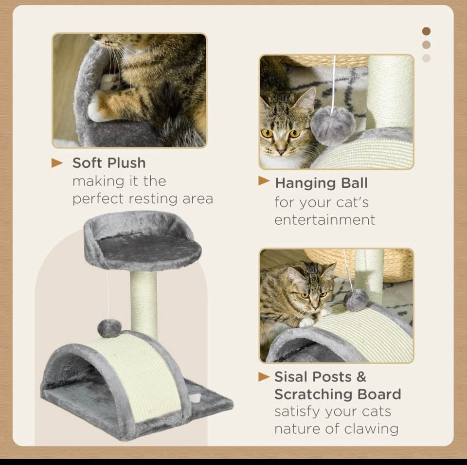 Brand New!! Brown 17" Cat Scratching Tree - photo 5