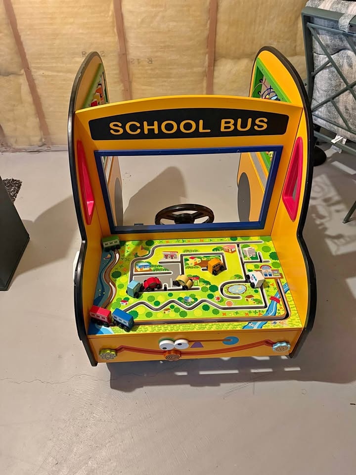 Kids School Bus Activity Play Table
