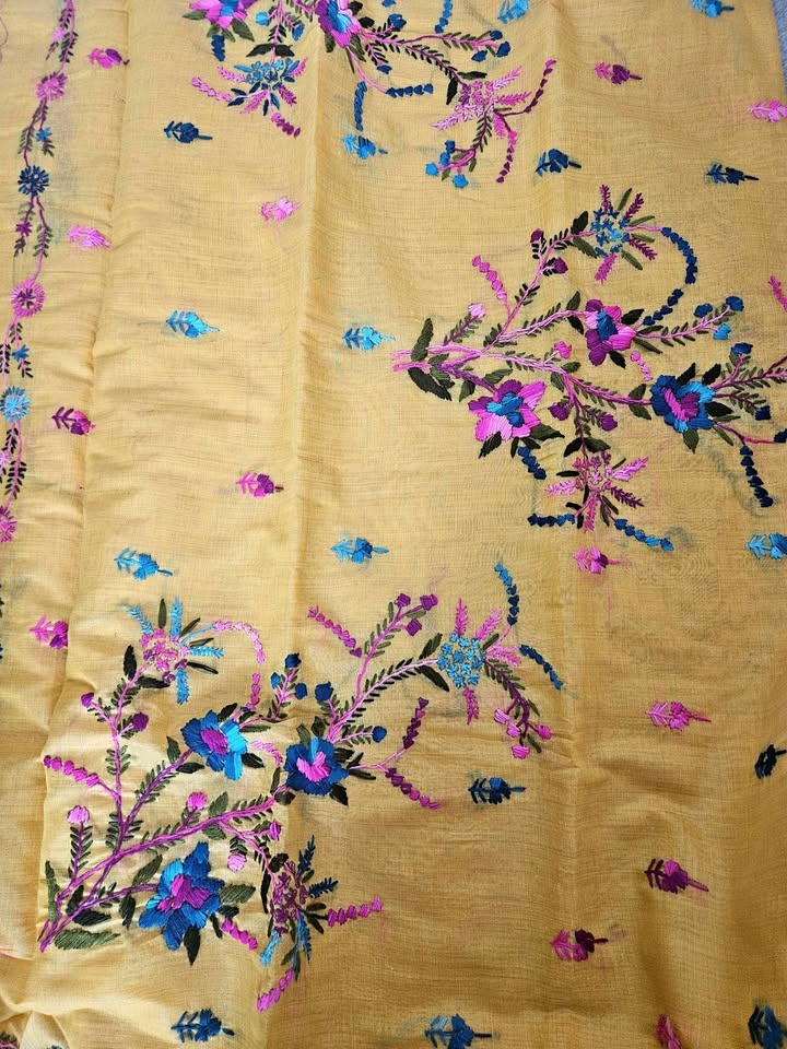 Cotton Embroidery Saree New