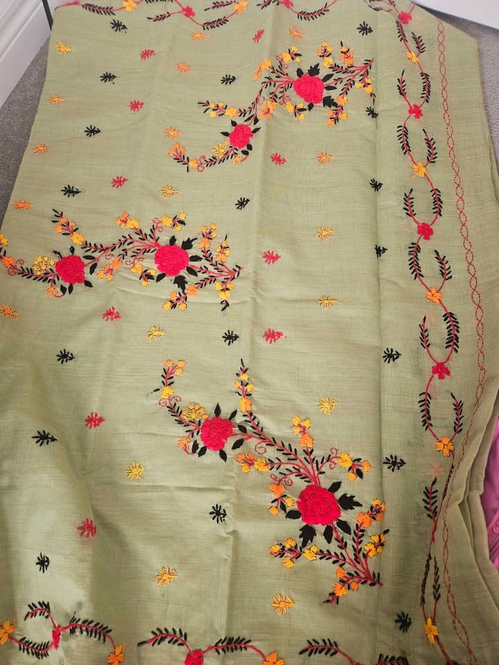 Cotton Embroidery Saree New - photo 2