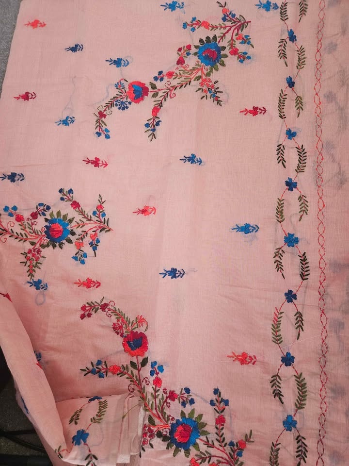 Cotton Embroidery Saree New - photo 3
