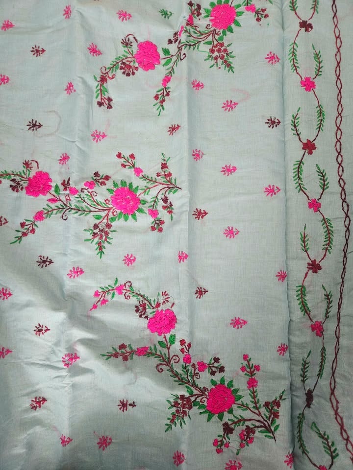 Cotton Embroidery Saree New - photo 4