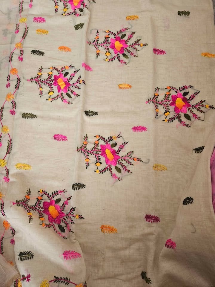Cotton Embroidery Saree New - photo 5