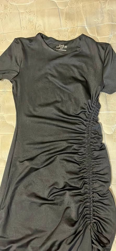 Elegant Black Bodycon Formal Dress – Adjustable Waist & High Sli