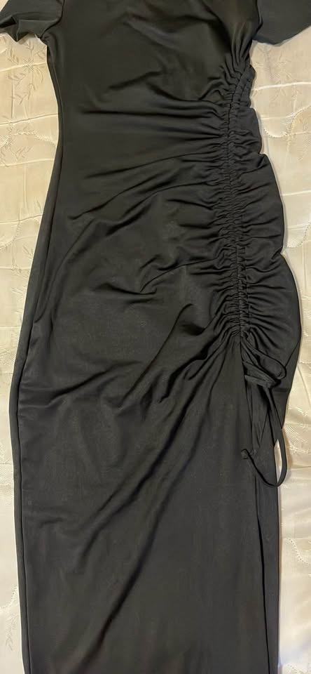 Elegant Black Bodycon Formal Dress – Adjustable Waist & High Sli - photo 2