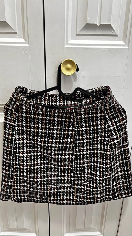 Forever 21 Mini Skirt Cotton Tweed Size S New Condition