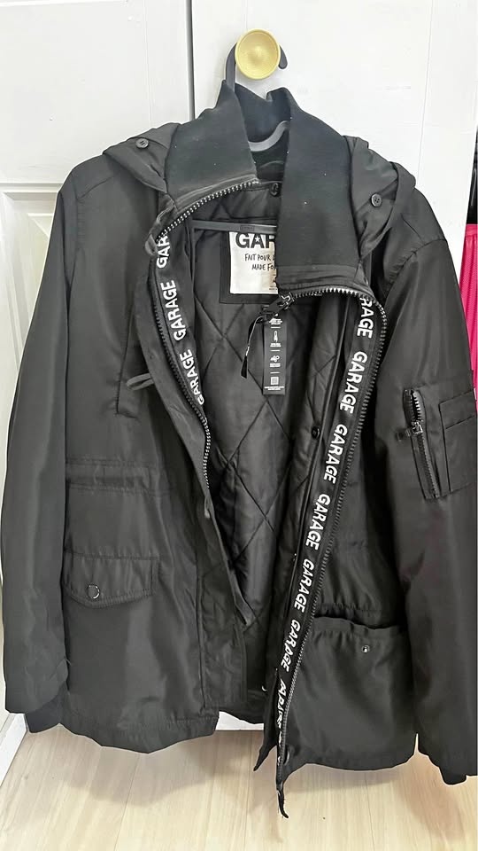 Garage Black Waterproof Rain Jacket - Women's M