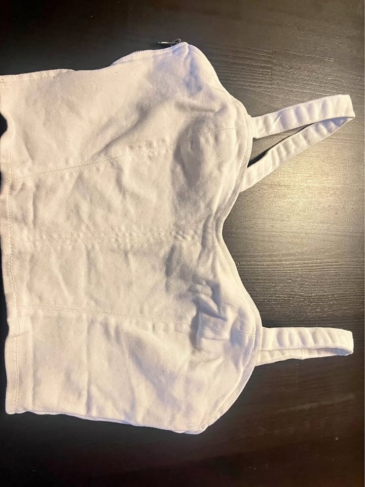 Forever 21 White Bustier Top - Size L