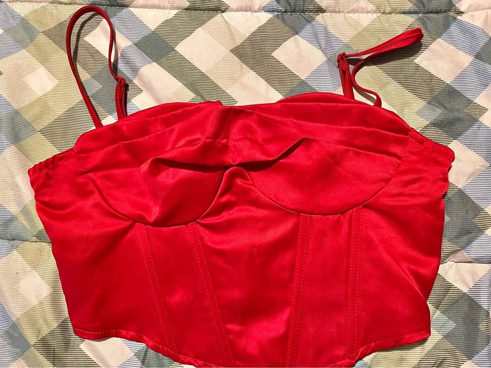 SHEIN Red Satin Corset – Size S – New