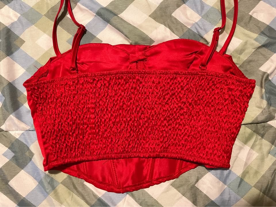 SHEIN Red Satin Corset – Size S – New - photo 2