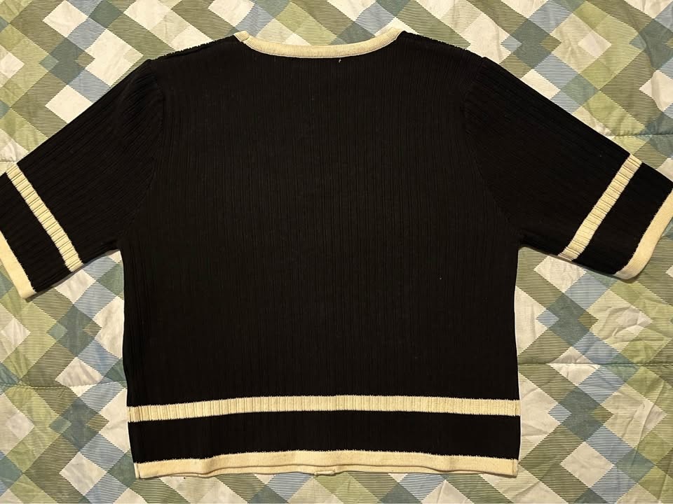 Women’s B/W SHEIN Blouse | Button Front – Size Medium | New - photo 2