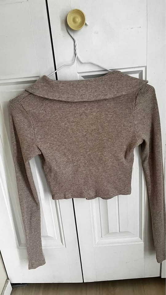 Bershka Women's Ribbed Long Sleeve Top - Size S - photo 3