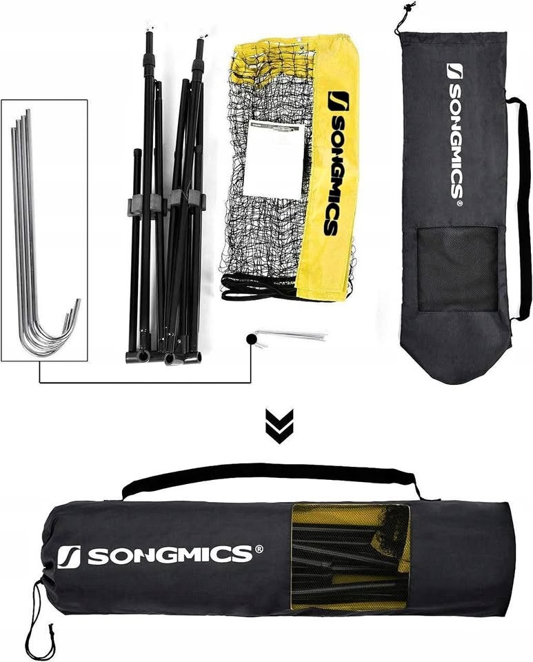 SONGMICS Portable Badminton / Sports Net Set – 10/13/16.5ft (Use