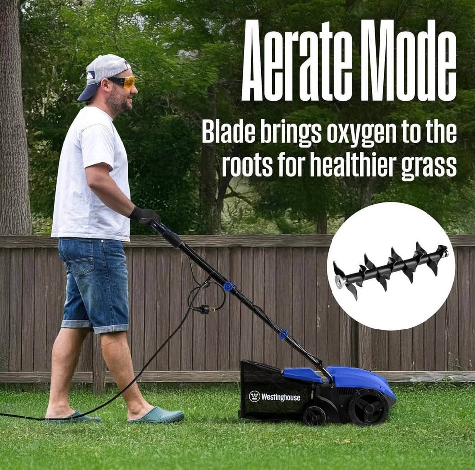 Westinghouse 13” 12 Amp 2-in-1 Electric Dethatcher & Scarifier - - photo 4
