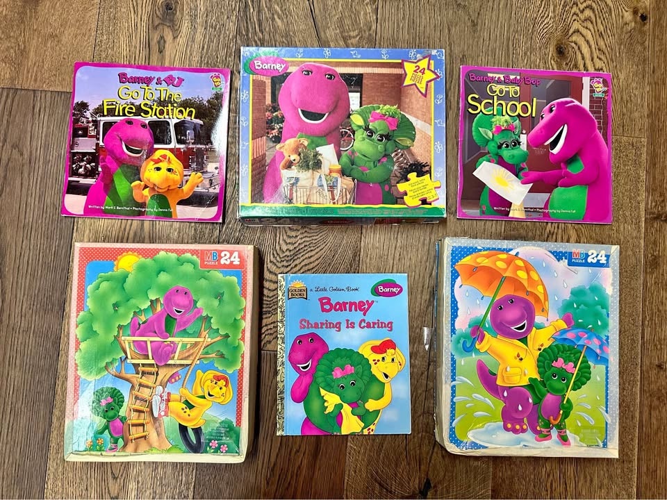 Barney Kids Books & Puzzles Lot
