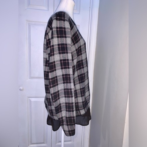 Torrid Plaid Layered Look Sweater - Grey/Pink/Black - Size 2X - photo 3
