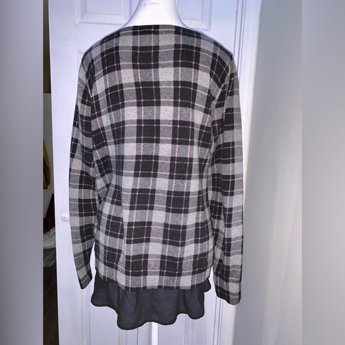 Torrid Plaid Layered Look Sweater - Grey/Pink/Black - Size 2X - photo 4