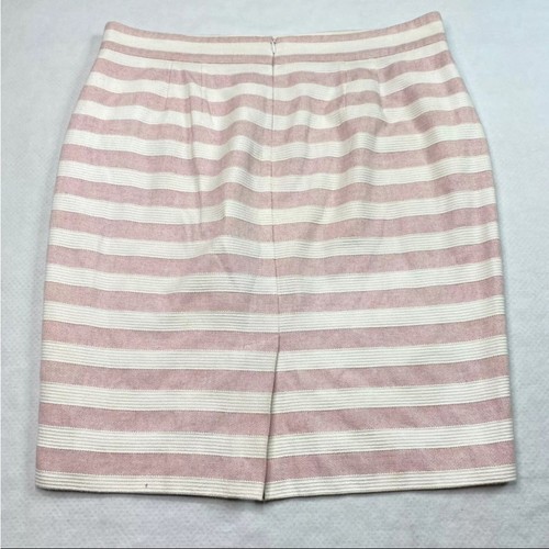 SIZE 6 NWOT 100% Cotton Loft striped pencil skirt with button de - photo 3