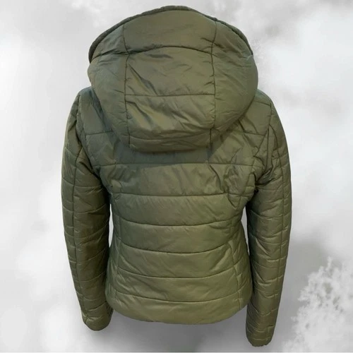 GUESS Dark Olive Green Lightweight Puffer Jacket - Size S - photo 4