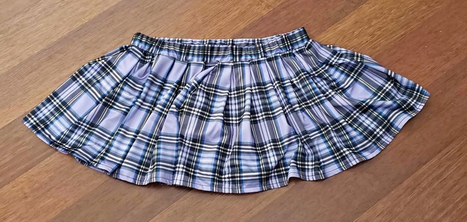 Cosplay Purple Plaid Micro Skirt - Size XS